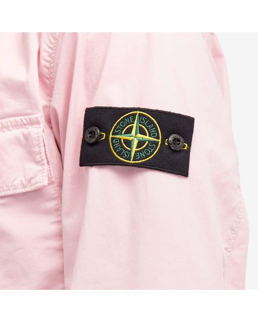 Stone Island Pink Supima Cotton Twill Stretch-Tc Hooded Jacket for men