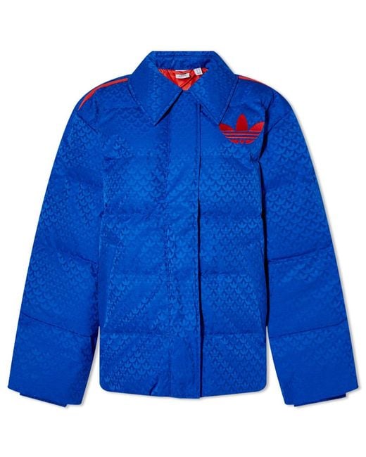 Adidas Blue Adicolor 70s Monogram Puffer Jacket