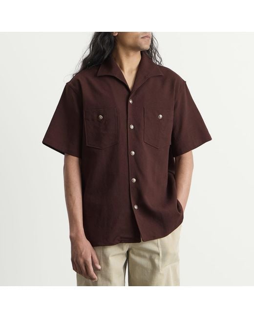 Drole de Monsieur Brown Viscose Pocket Shirt for men