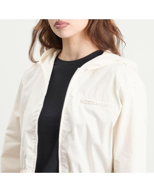 Skims White Sateen Crop Zip Up Jacket