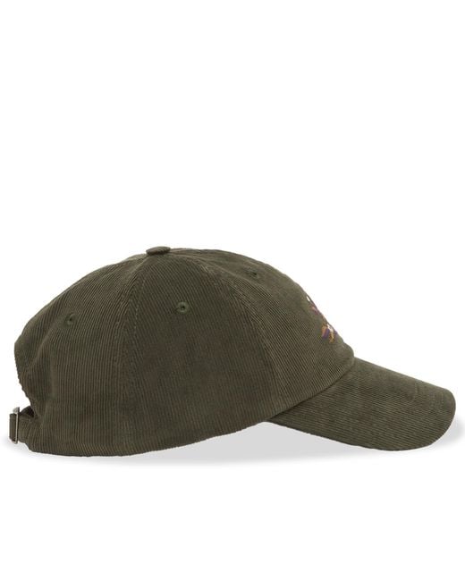 Drake's Green Blackthron Needlecord Baseball Cap for men