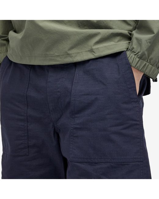 Engineered Garments Blue Fatigue Shorts Dark Cotton Ripstop for men