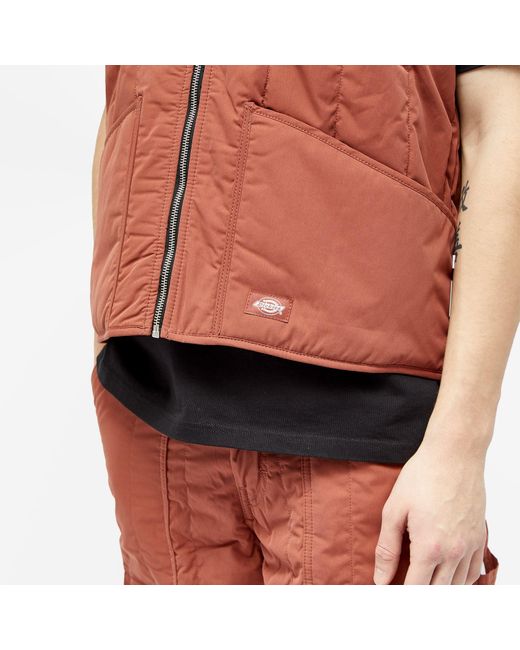 Dickies Red Premium Collection Quilted Vest for men