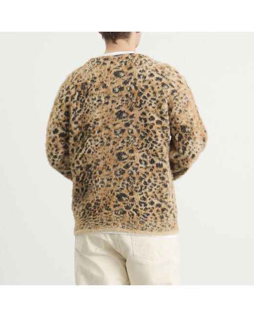 A Bathing Ape Brown Wild Leopard Cardigan for men