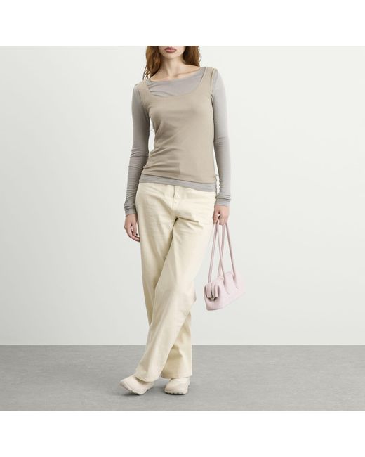 Fruity Booty Gray Double Layer Long Sleeve Top