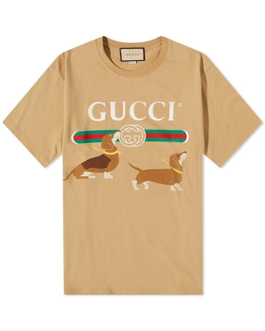 Gucci Dog T-shirt in Natural for Men | Lyst UK