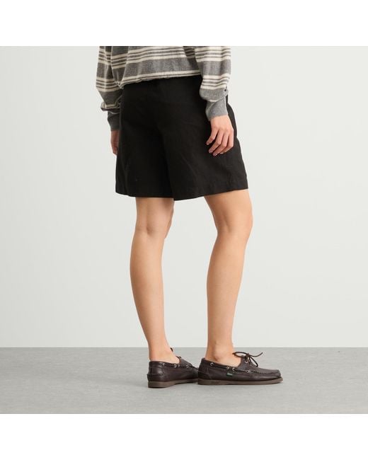 NOTHING WRITTEN Black Pale Linen Shorts