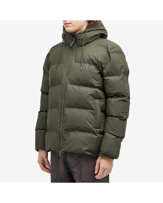 Rains Green Alta Puffer Jacket for men