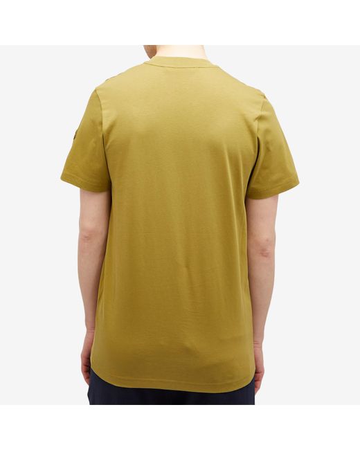 Moncler Yellow Text Logo T-Shirt for men
