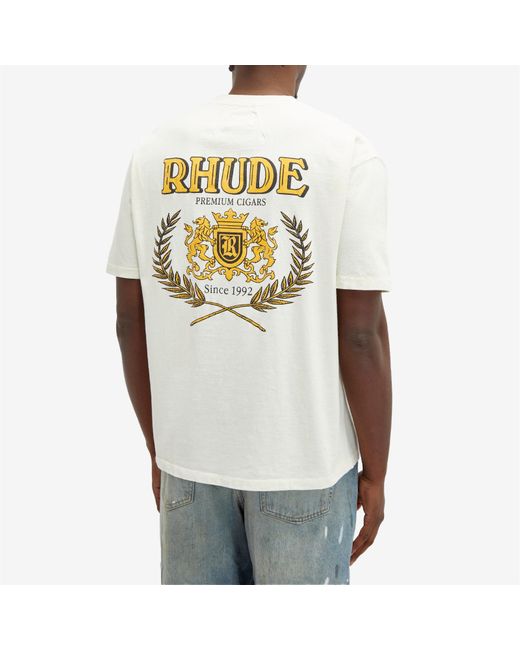 Rhude White Cresta Cigar T-Shirt for men