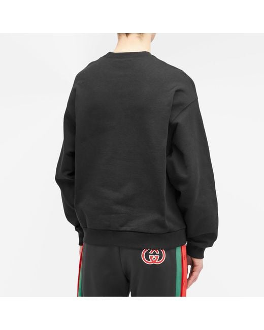 Gucci Gray Interlocking Logo Crew Neck Sweat for men