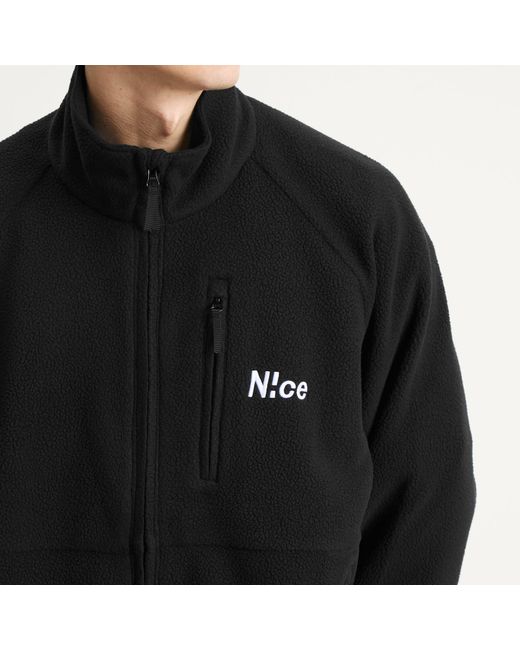 N!CE Black Polartec Fleece Jacket for men