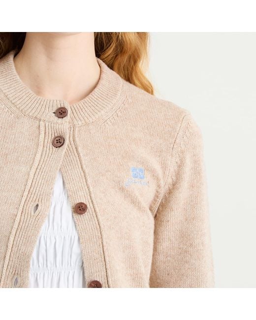 Ganni Natural Core Future Wool Mix Cardigan