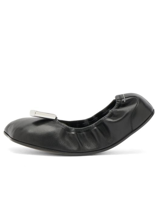 Maison Margiela Black Mm6 Folded Ballet Shoes
