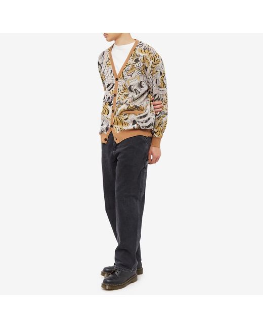 Wacko Maria X Time Lehi Type 2 Jacquard Cardigan in Brown for Men