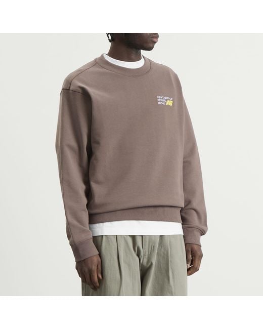 New Balance Brown Athletics Premium Logo Crew for men