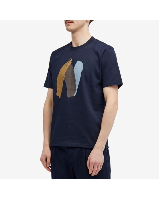 Norse Projects Blue Johannes Organic Paint N Logo T-Shirt for men