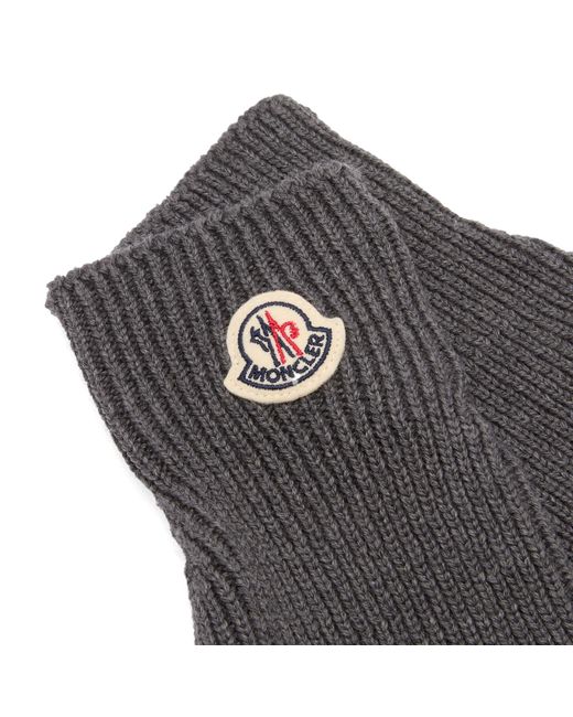 Moncler Gray Wool Gloves for men