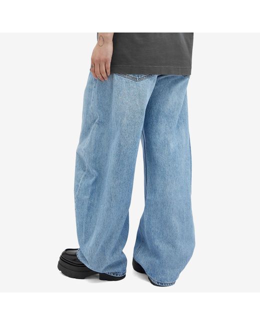 Alexander Wang Blue Oversized Rounded Low Rise Jean