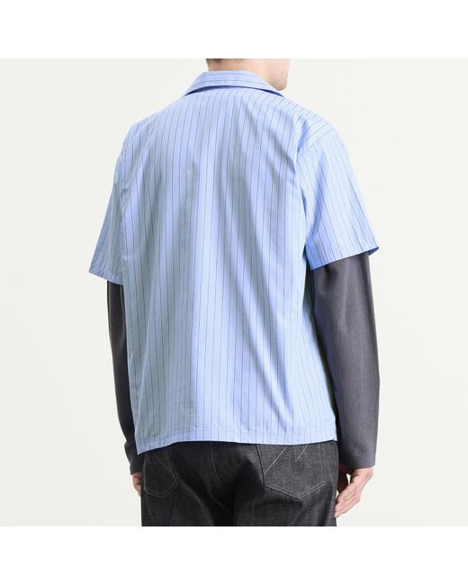 Neighborhood Blue Stripe Vacation Work Shirt for men