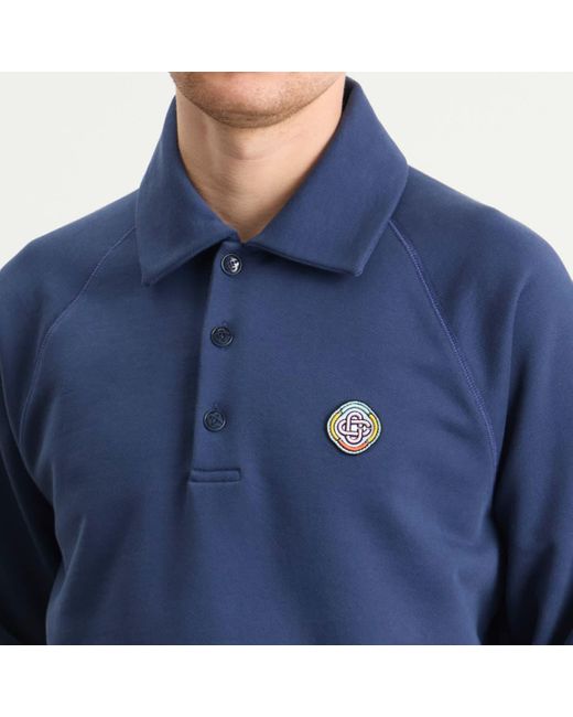 Casablanca Blue Loopback Collar Sweatshirt for men