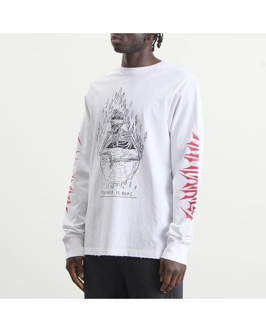 GALLERY DEPT. White The World Is Ours Long Sleeve T-Shirt for men