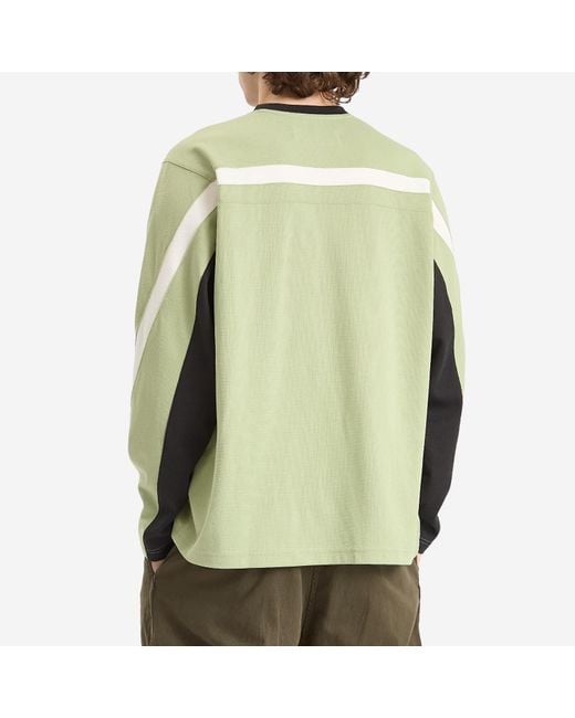 METALWOOD STUDIO Green Paneled Poly Long Sleeve T-Shirt for men