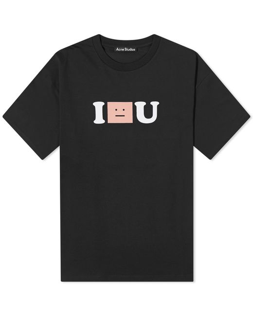 Acne Black Exford I Face U T-Shirt for men