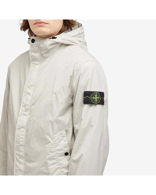 Stone Island Gray Crinkle Reps Hooded Jacket for men