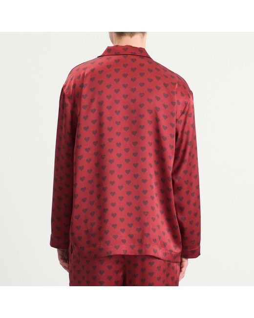 Skims Red Sateen Sleep Set for men