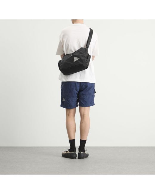 And Wander Black Sil Shoulder Bag for men