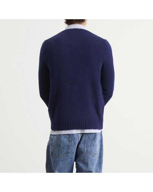 Polo Ralph Lauren Blue Brushed Shetland Knit Jumper for men