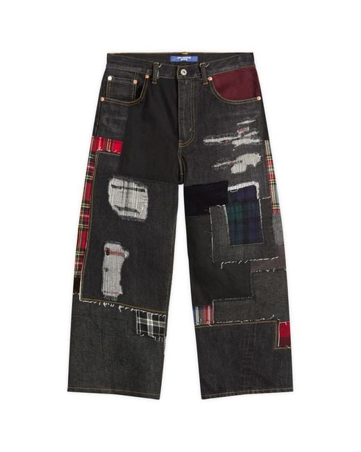 Junya Watanabe Black Selvedge Patchwork Jeans for men