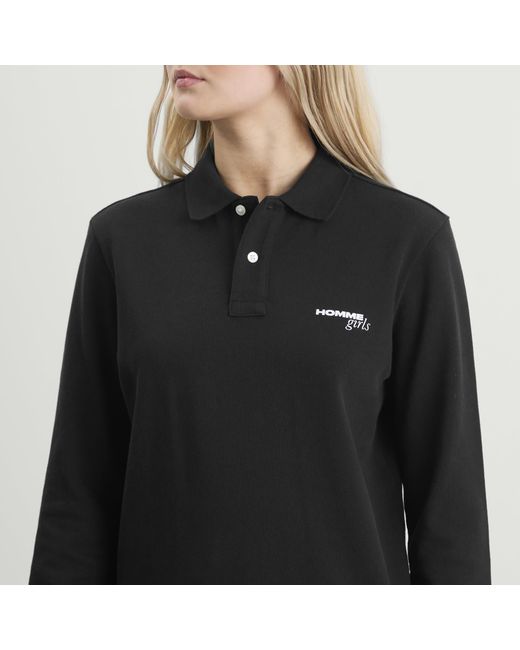 HOMMEGIRLS Metallic Cropped Ss Stripe Pique Polo Shirt