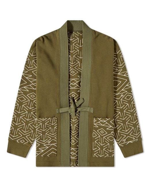 Maharishi Green Samurai Embroidered Jersey Kimono for men