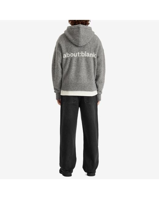 About Blank Gray Mohair Knitted Logo Hoodie for men