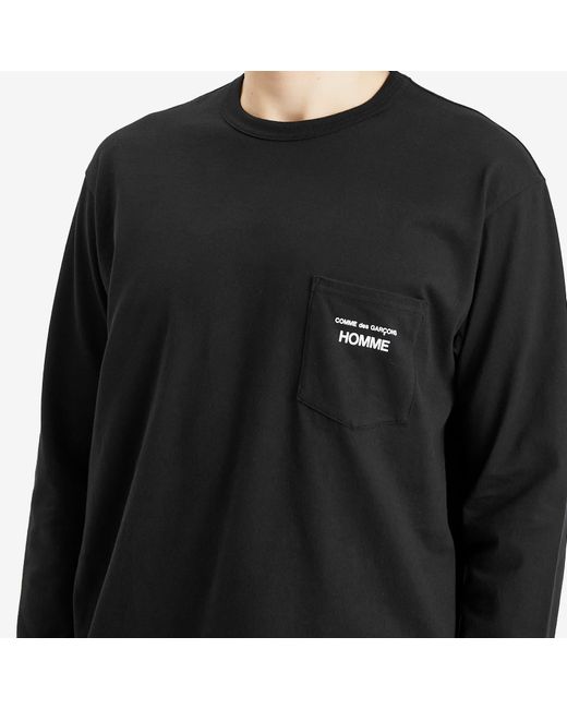 Comme des Garçons Black Logo Pocket Long Sleeve T-Shirt for men
