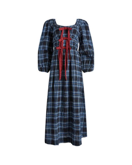 Damson Madder Blue Dakota Organic Cotton Midi Dress