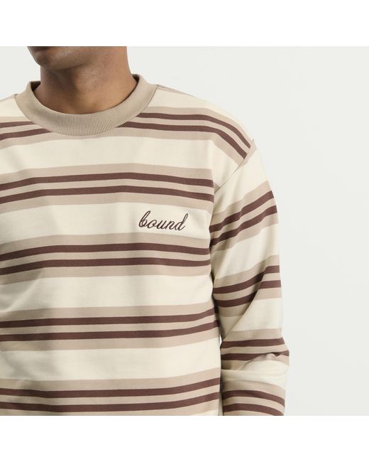 BOUND Natural Stripe Long Sleeve T-Shirt for men