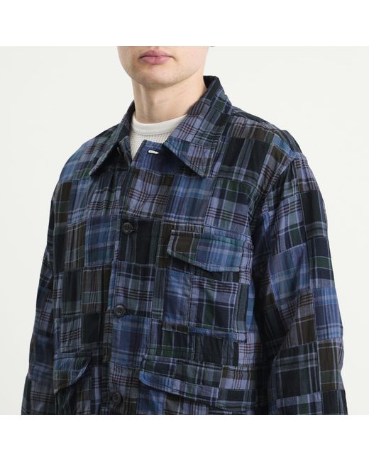 Universal Works Blue Madras Patchwork Duty Jacket for men