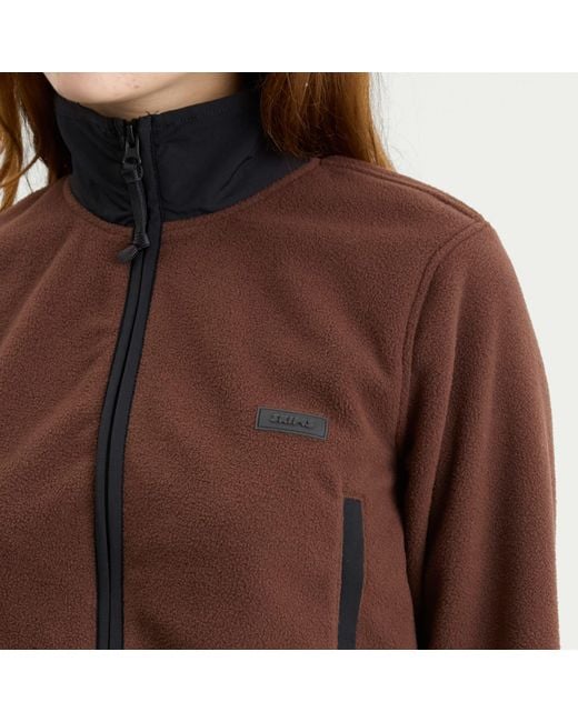 Skims Brown Fleece Lounge Shrunken Zip Up Jacket