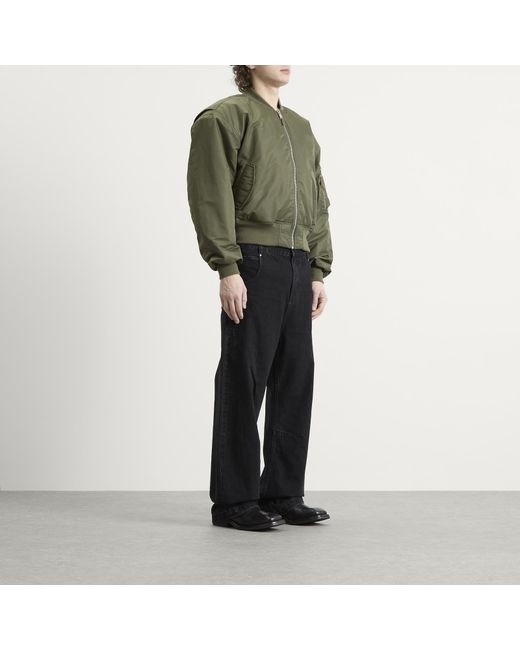 Entire studios Green Cropped Broad Bomber for men