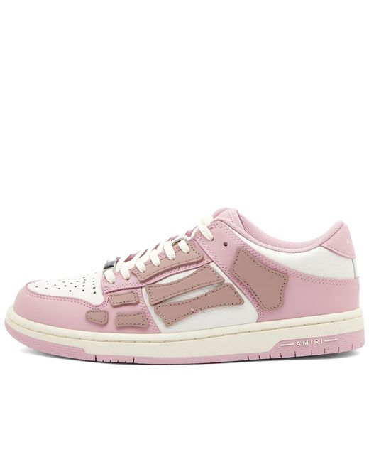 Amiri Skel Panelled Leather Low-top Trainers in Pink | Lyst