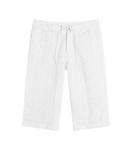 Fruity Booty White Broderie Capri Pants