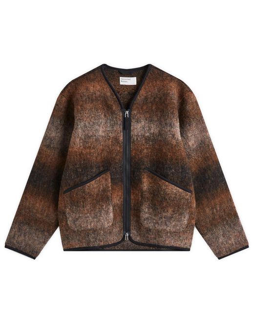 Universal Works Brown Ombre Wool Fleece Liner Jacket for men