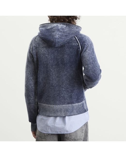 Acne Blue Kupiter Knitted Hoodie for men