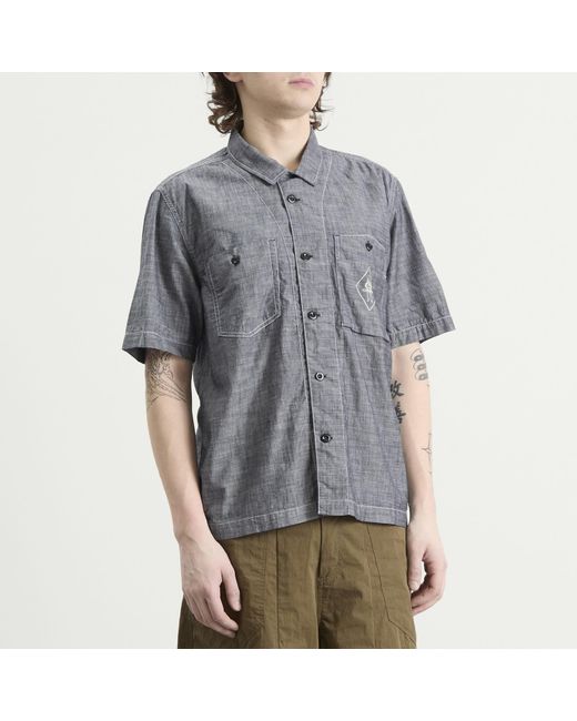 C P Company Gray 4.75 Oz Chambray Shirt for men