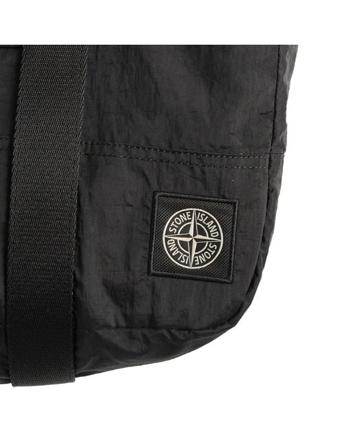Stone Island Black Nylon Metal Tote Bag for men