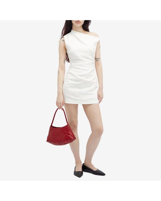 Sir. The Label White Tamara Knit Linen Mini Dress