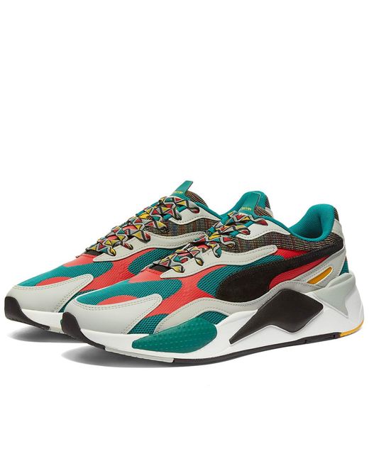 PUMA Green Rs-x3 Afrobeat Mix Sneakers for men